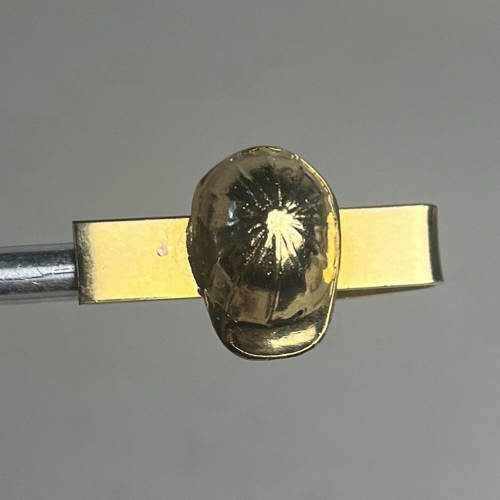 Hard Hat Tie Tack Pin Construction Gold Tone Vintage Novelty Funny Humor Jewelry